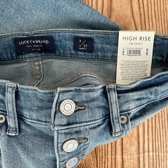 New with tags Lucky Brand High Rise Skinny Bridgette jeans,button fly sz 8/29A - Picture 8 of 9
